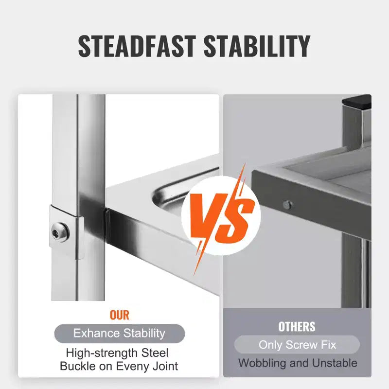 Carrello di servizio a 3 ripiani con ruote bloccabili