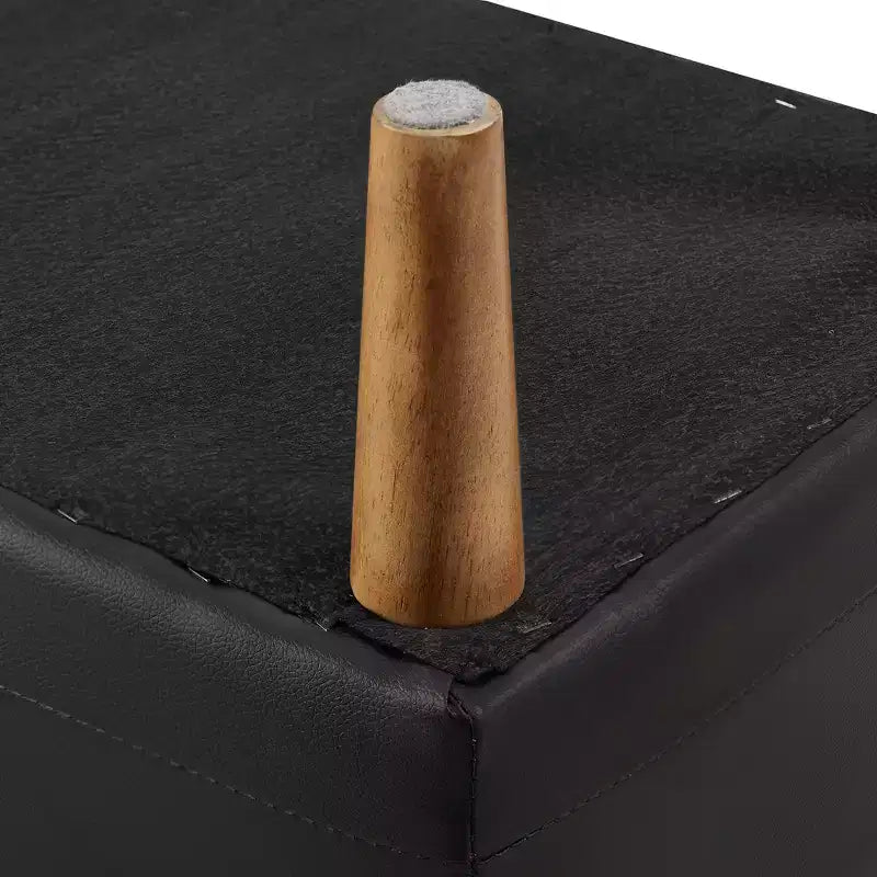 Panca contenitore imbottita con coperchio idraulico, 112 cm, pelle PU, telaio in legno
