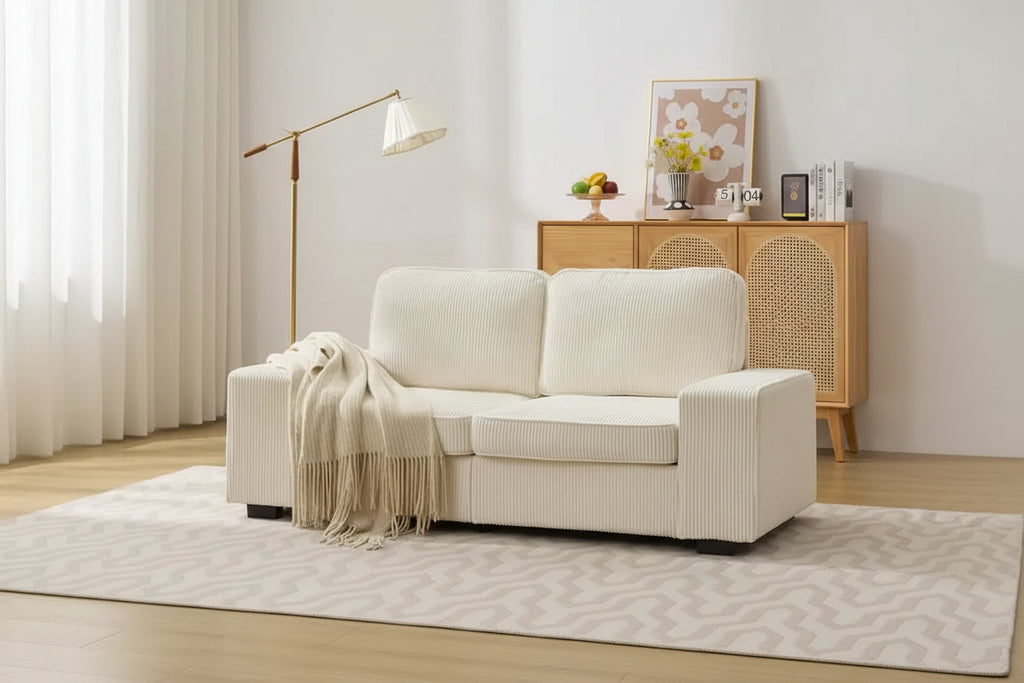 Mjkone 71 Loveseat Sofa Couch, Corduroy Couch for Small Spaces