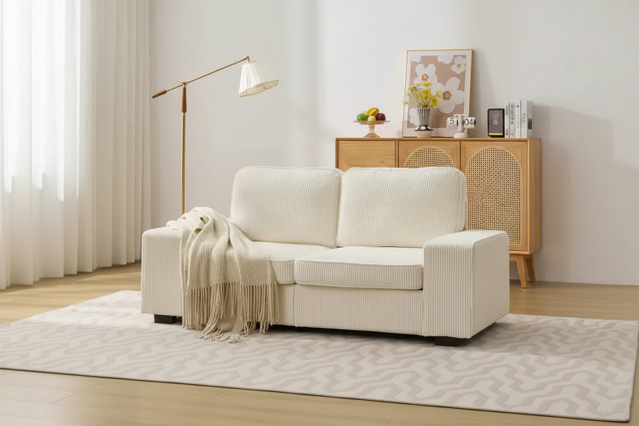 Mjkone 71 Loveseat Sofa Couch, Corduroy Couch for Small Spaces