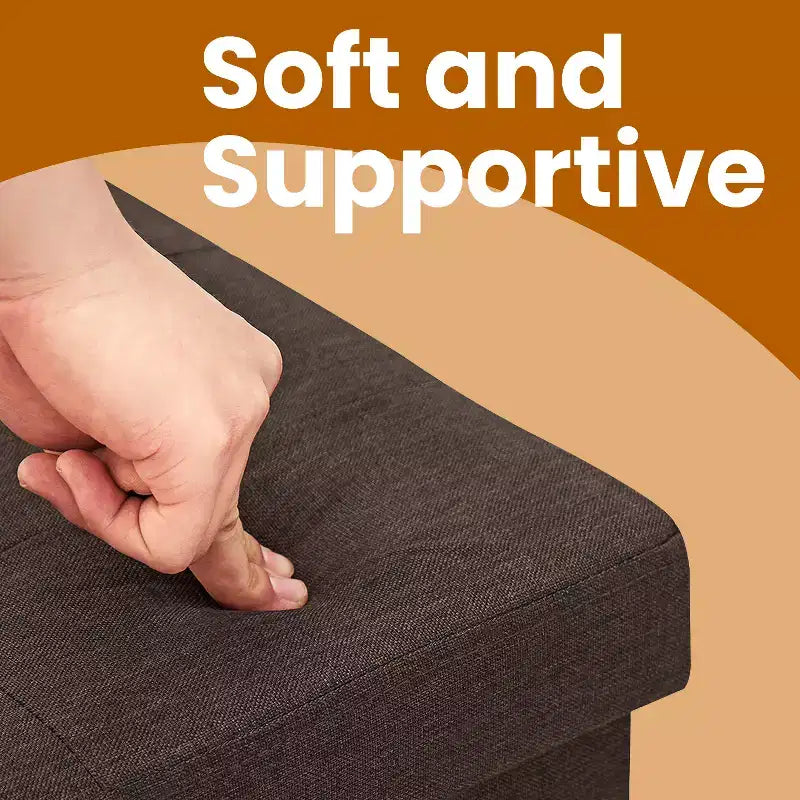 Panca Contenitore Pouf con Coperchio – 109 cm, Ecopelle, Vari Colori