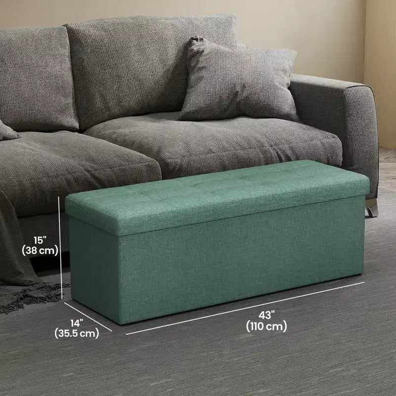 Panca Contenitore Pouf con Coperchio – 109 cm, Ecopelle, Vari Colori