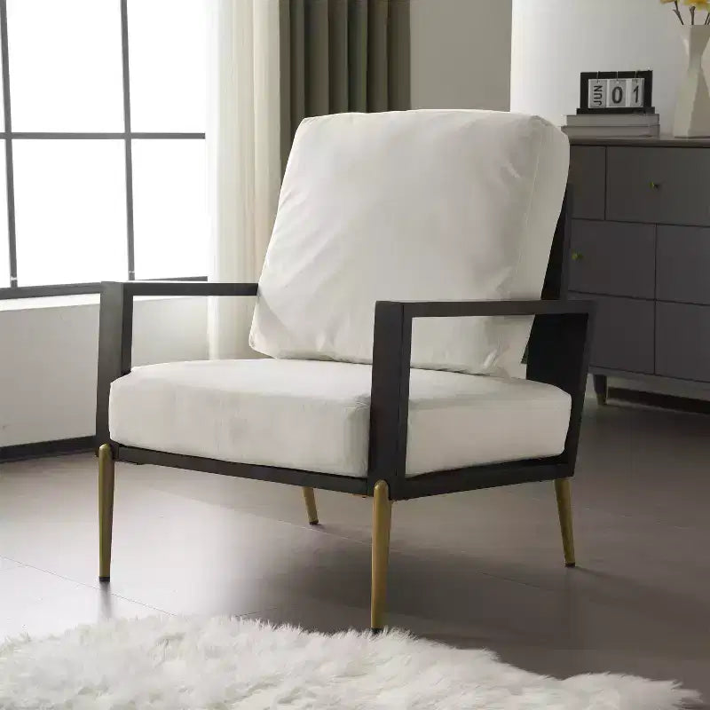 Poltrona Mid-Century Modern in Velluto con Telaio in Legno di Hevea