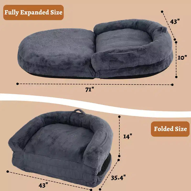 Cuccia Pieghevole per Cani di Taglia Grande con Rivestimento Sfoderabile e Lavabile, 180x110x25 cm