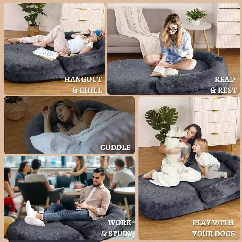 Cuccia Pieghevole per Cani di Taglia Grande con Rivestimento Sfoderabile e Lavabile, 180x110x25 cm