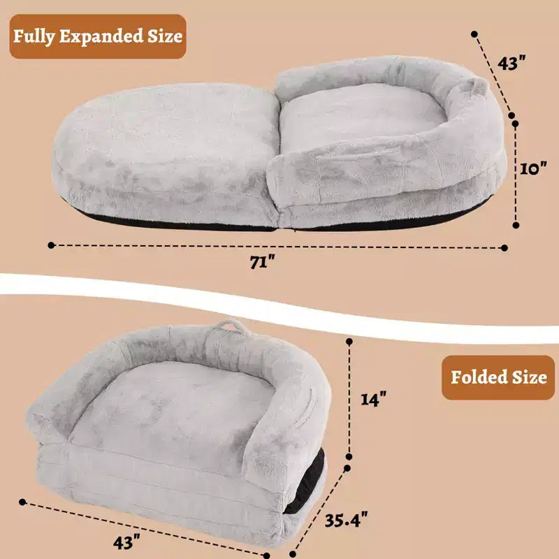 Cuccia Pieghevole per Cani di Taglia Grande con Rivestimento Sfoderabile e Lavabile, 180x110x25 cm