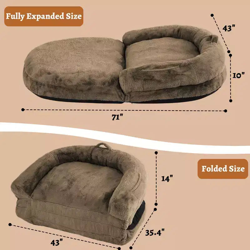 Cuccia Pieghevole per Cani di Taglia Grande con Rivestimento Sfoderabile e Lavabile, 180x110x25 cm