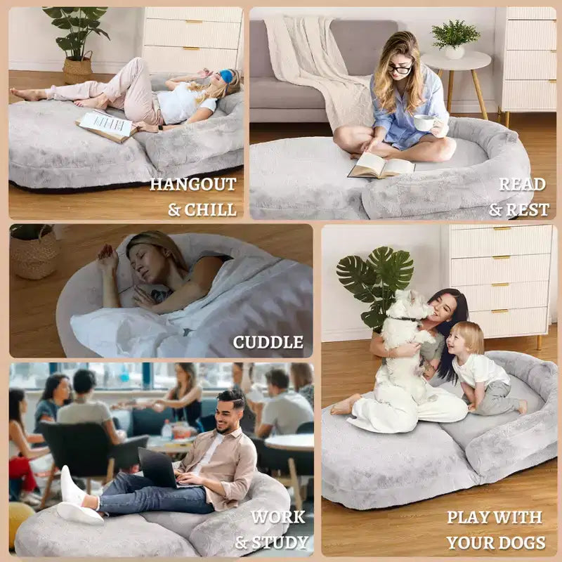 Cuccia Pieghevole per Cani di Taglia Grande con Rivestimento Sfoderabile e Lavabile, 180x110x25 cm