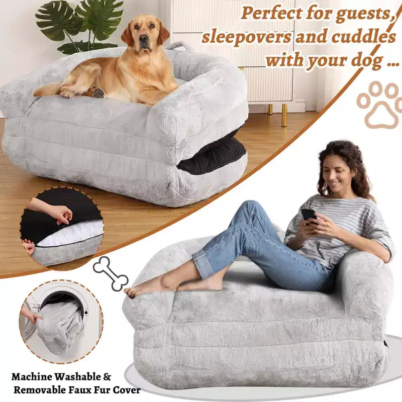 Cuccia Pieghevole per Cani di Taglia Grande con Rivestimento Sfoderabile e Lavabile, 180x110x25 cm