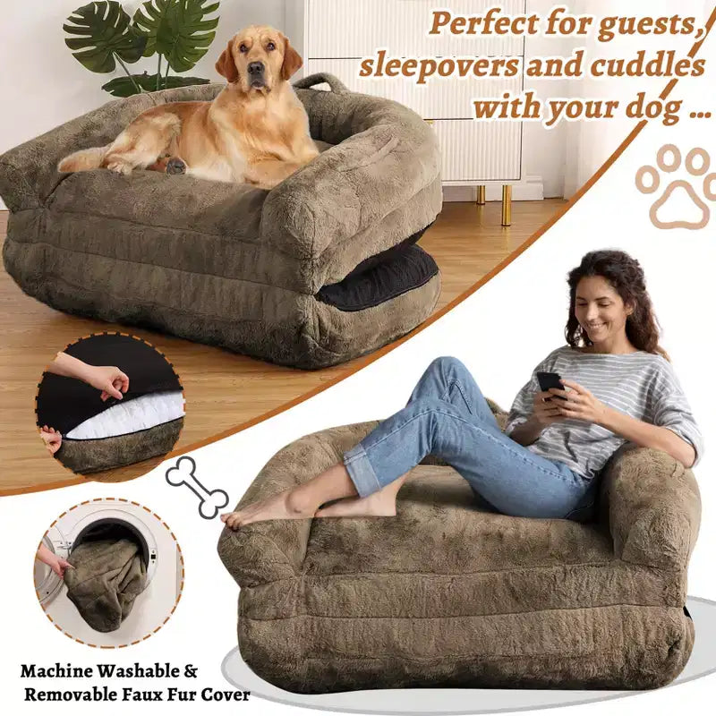 Cuccia Pieghevole per Cani di Taglia Grande con Rivestimento Sfoderabile e Lavabile, 180x110x25 cm