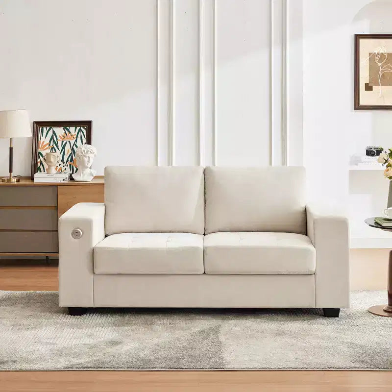 Divano "Cloud" Extra Large da 178 cm – Divano in ciniglia Mid-Century con Seduta Profonda, Porte USB e Tasche Laterali