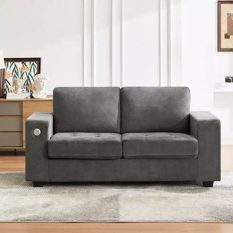Divano "Cloud" Extra Large da 178 cm – Divano in ciniglia Mid-Century con Seduta Profonda, Porte USB e Tasche Laterali
