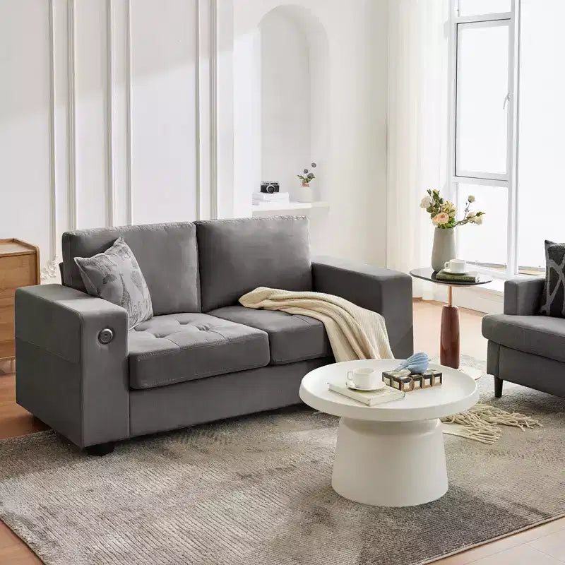 COZONY 70'' Cloud Couch  Mid-Century Chenille Sofa, Deep Seat, USB Ports, Side Pockets, No Assembly