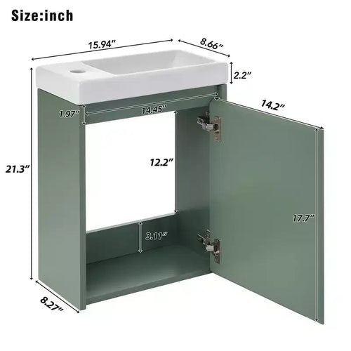 Mobile Bagno Sospeso da 40 cm con Lavabo e Armadietto Contenitore
