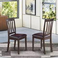 HomeStock Kitchen Dining Chair Cappuccino Solid Wood Seat Modern Style