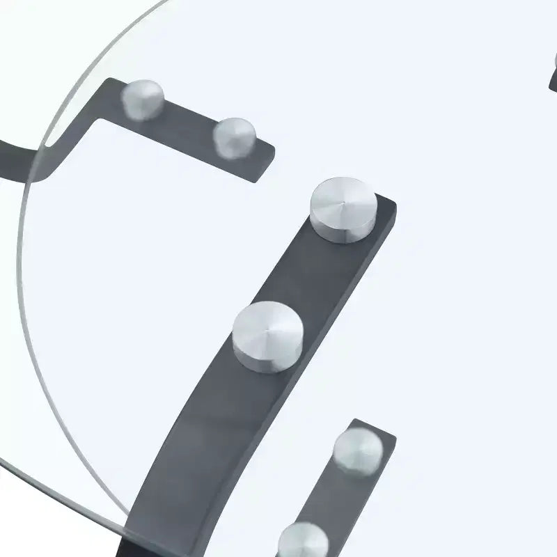 Tavolino rotondo con struttura in metallo e doppio ripiano in vetro temperato, 80 x 80 x 45 cm