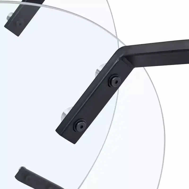 Tavolino rotondo con struttura in metallo e doppio ripiano in vetro temperato, 80 x 80 x 45 cm