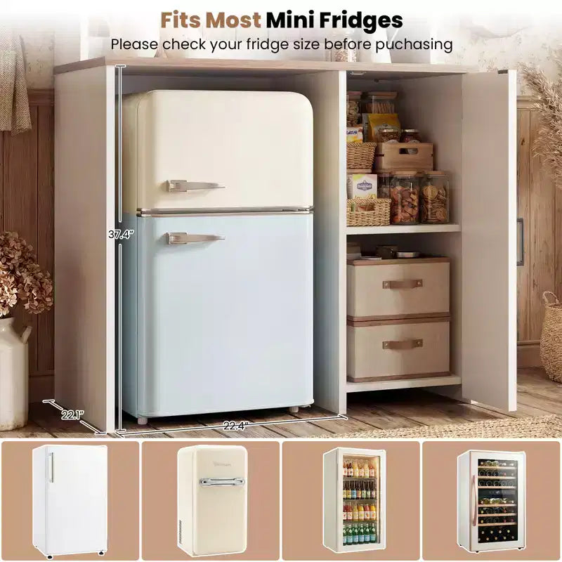 Dispensa da fattoria da 74 pollici con spazio per mini-frigo e vano per macchina da caffè