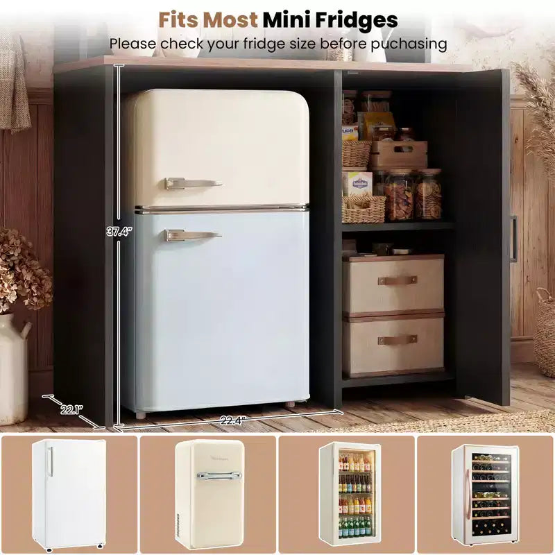 Dispensa da fattoria da 74 pollici con spazio per mini-frigo e vano per macchina da caffè