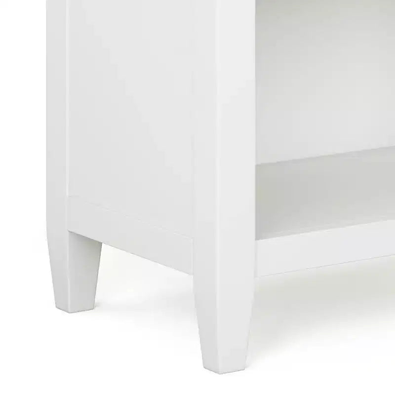 Comodino da 24" in legno massello con 2 cassetti - Bianco