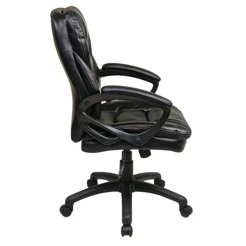 Sedia da ufficio direzionale in similpelle con braccioli imbottiti