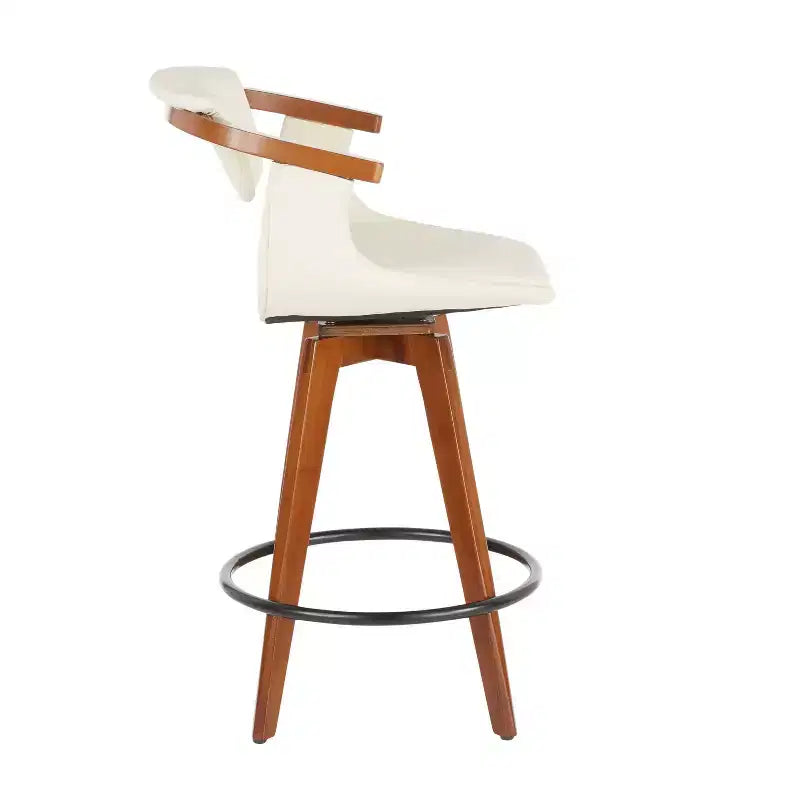 Sgabello da bar Mid-Century Modern altezza bancone con seduta in similpelle