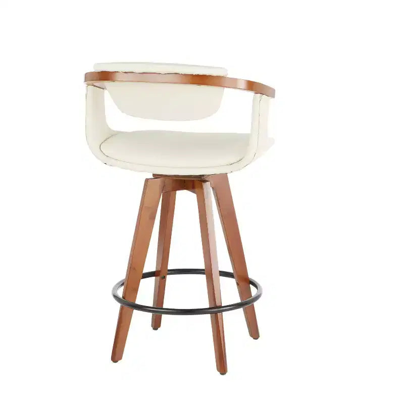 Sgabello da bar Mid-Century Modern altezza bancone con seduta in similpelle