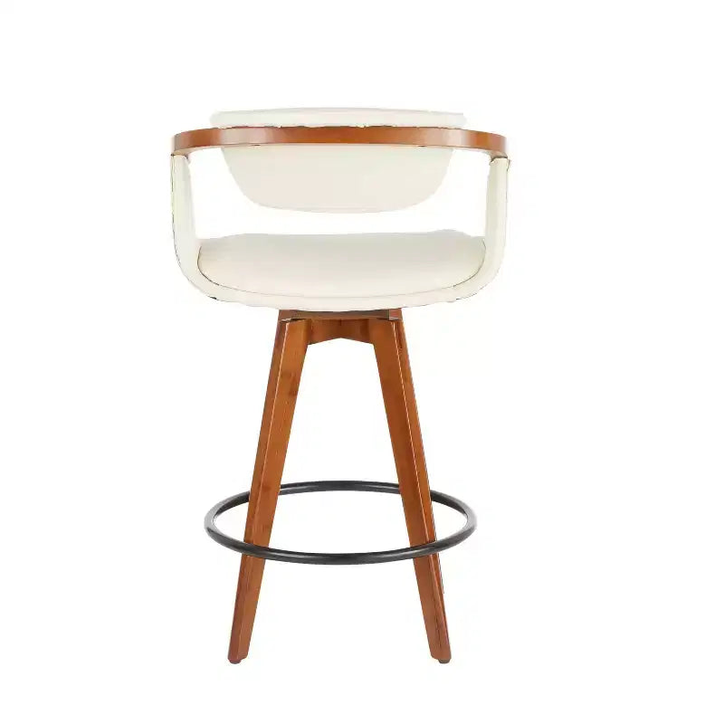 Sgabello da bar Mid-Century Modern altezza bancone con seduta in similpelle