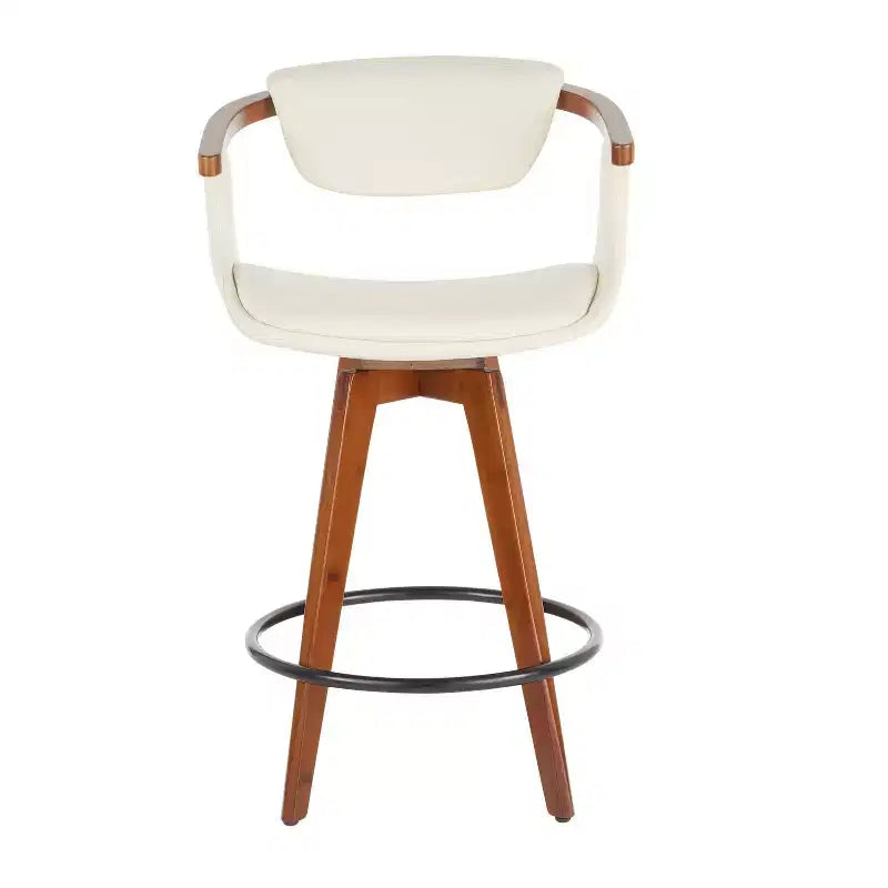 Sgabello da bar Mid-Century Modern altezza bancone con seduta in similpelle