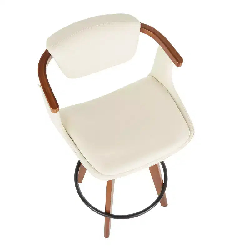 Sgabello da bar Mid-Century Modern altezza bancone con seduta in similpelle