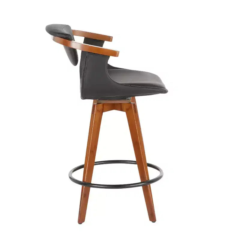 Sgabello da bar Mid-Century Modern altezza bancone con seduta in similpelle