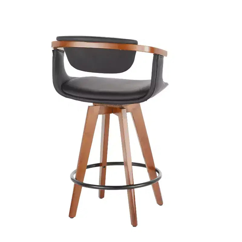 Sgabello da bar Mid-Century Modern altezza bancone con seduta in similpelle