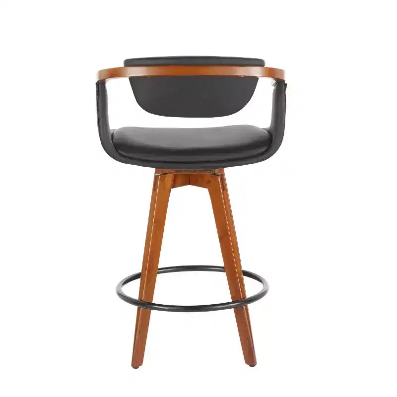 Sgabello da bar Mid-Century Modern altezza bancone con seduta in similpelle