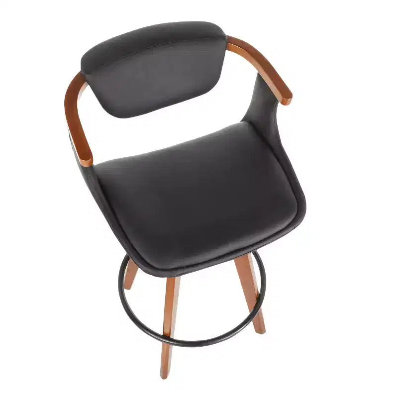 Sgabello da bar Mid-Century Modern altezza bancone con seduta in similpelle
