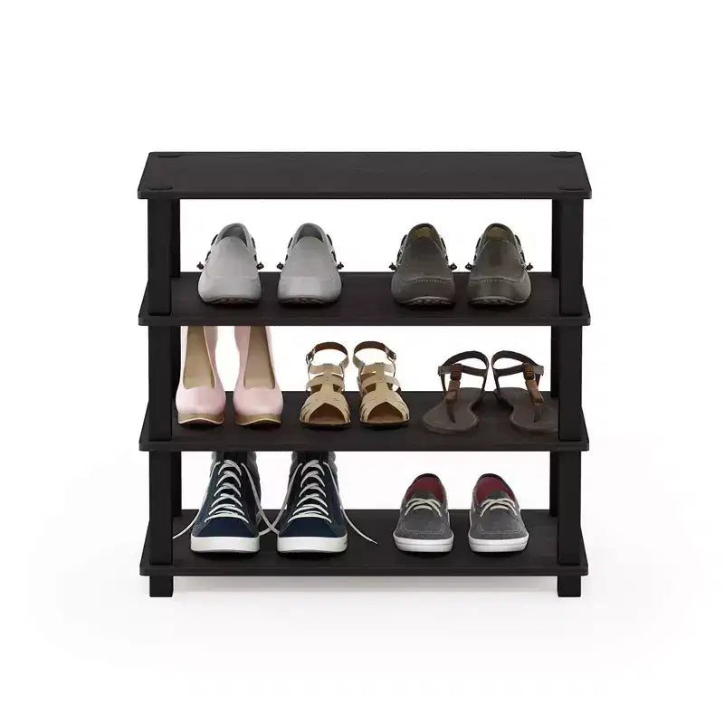 Scarpiera a torre a più livelli con organizer – Espresso/Nero