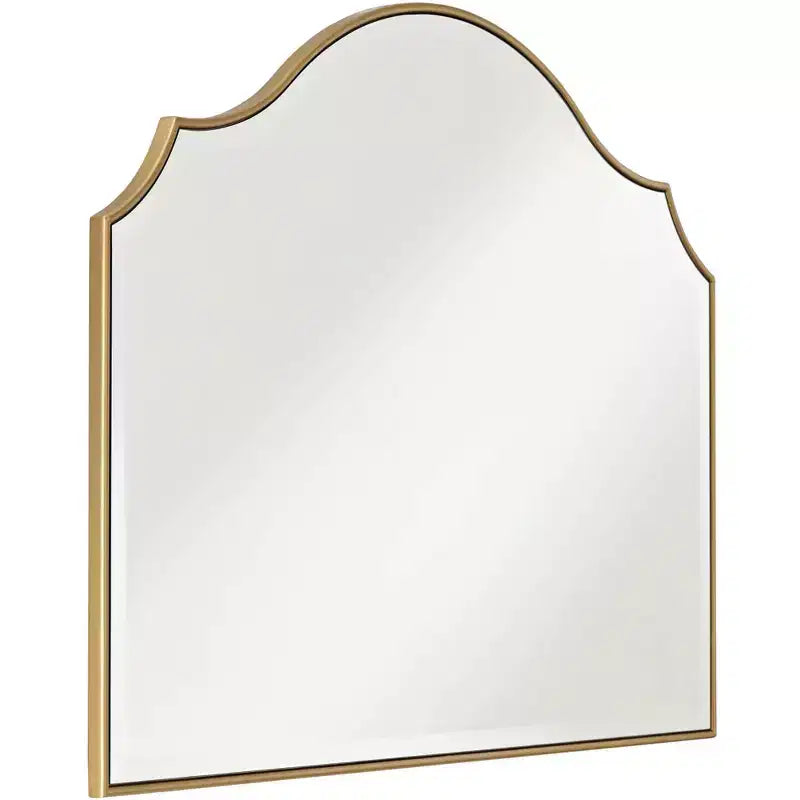 Specchio da Parete ad Arco con Cornice Dorata, 38 Ampio, Vetro Smussato